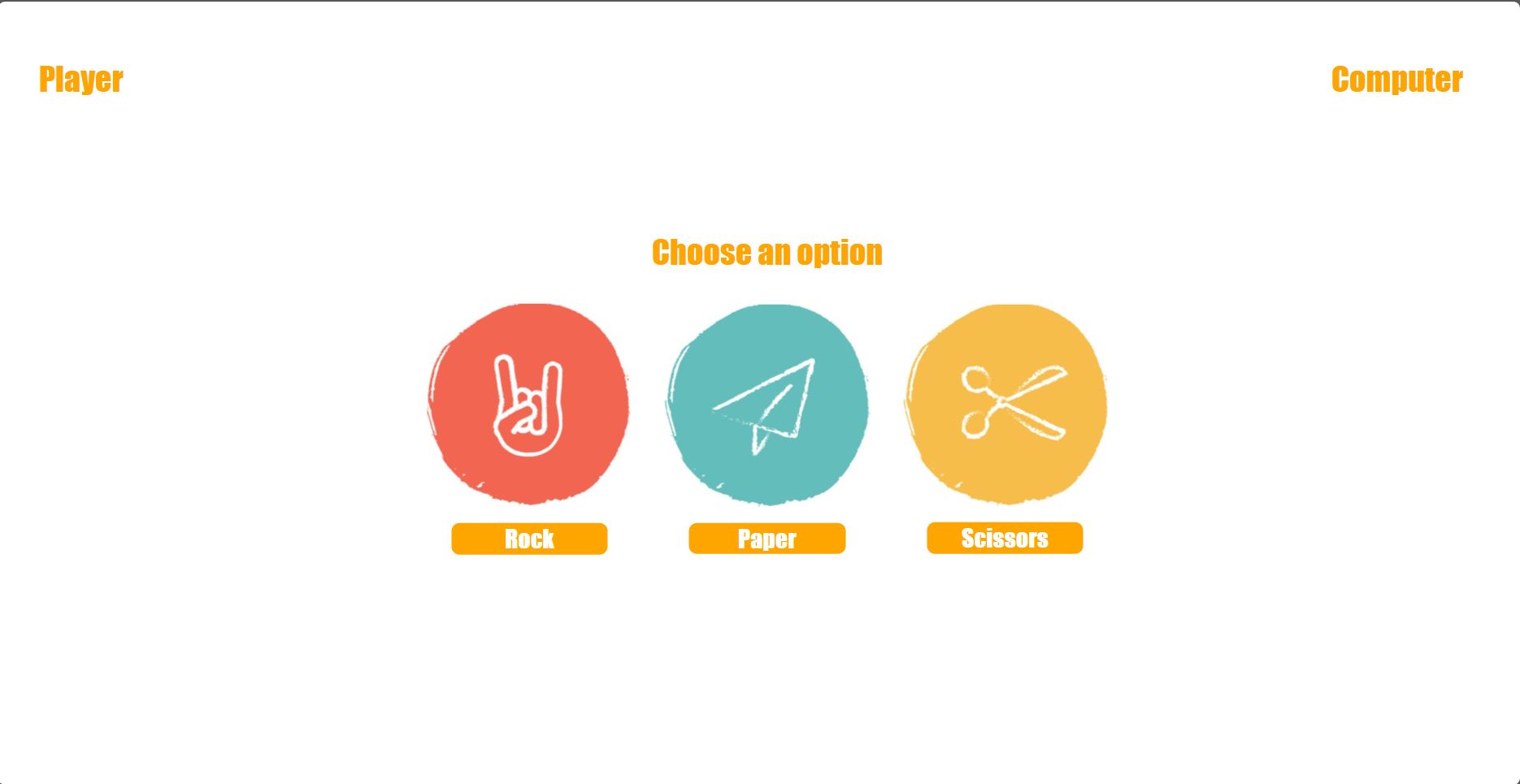 Rock paper scissors game project screenshot
